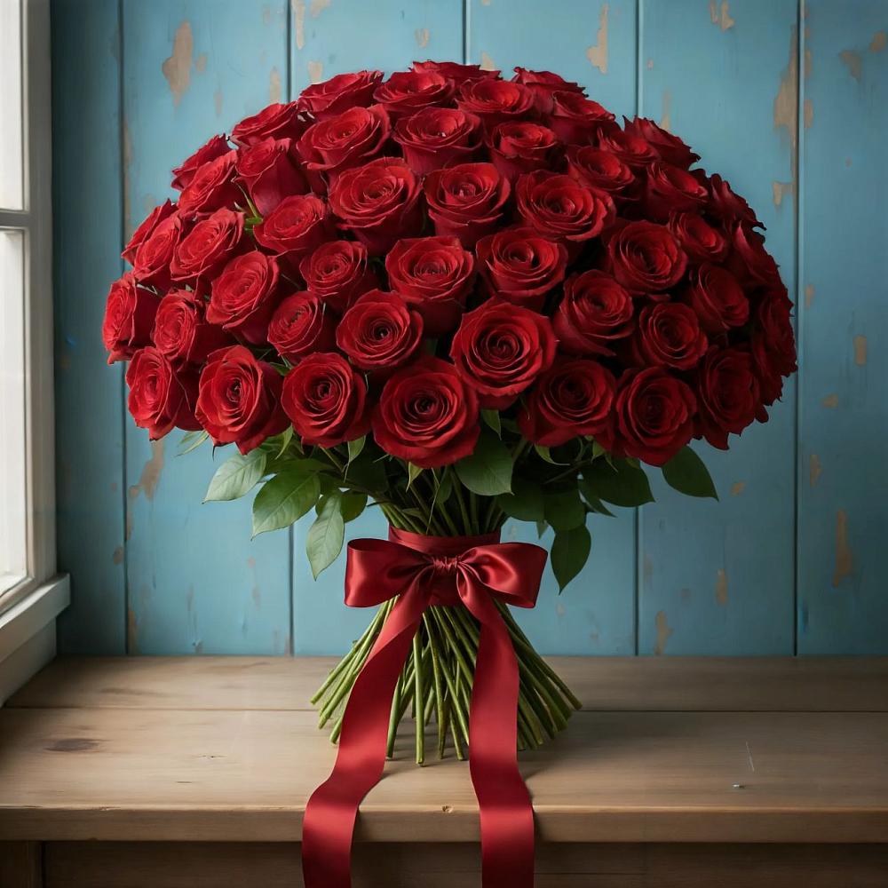 Букет Красные розы Блэк Меджик в Песчаном