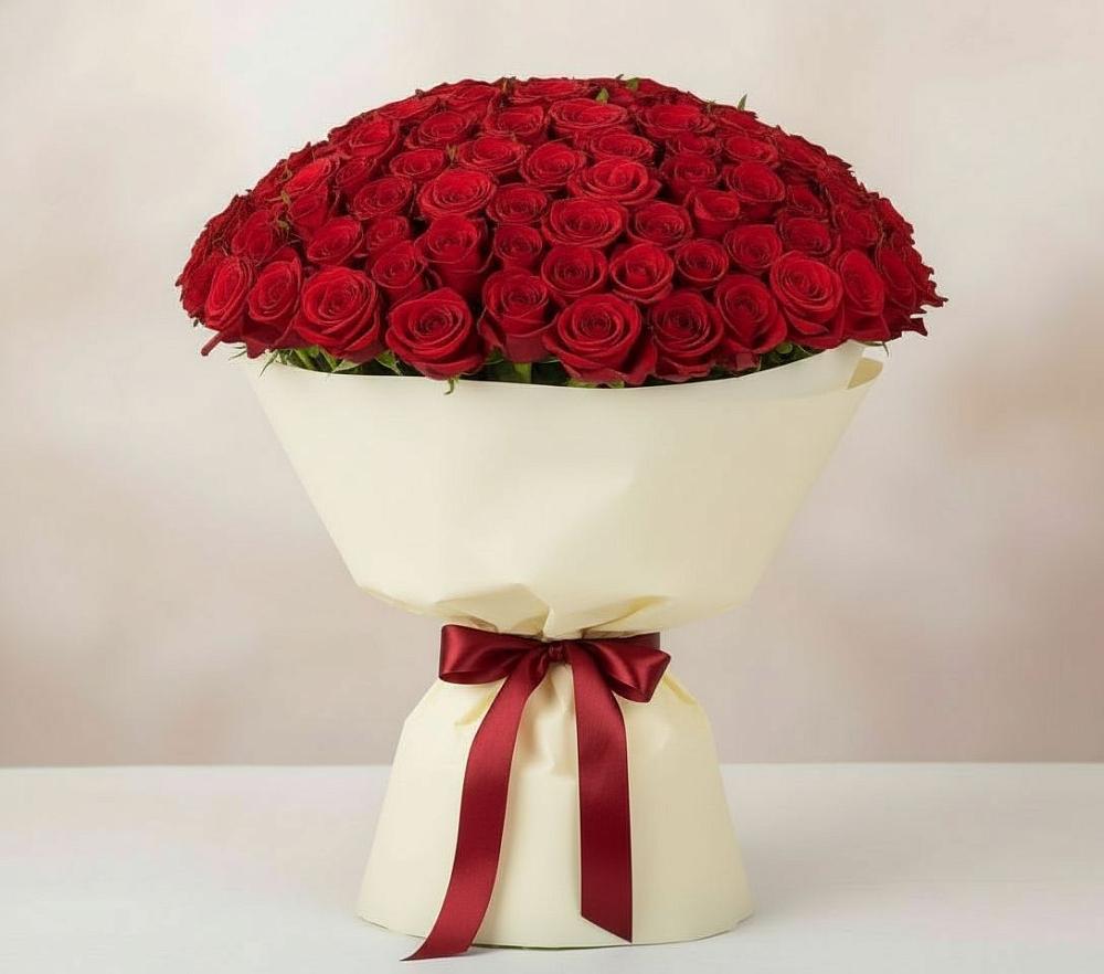 Букет 101 Красная роза Милано в Песчаном