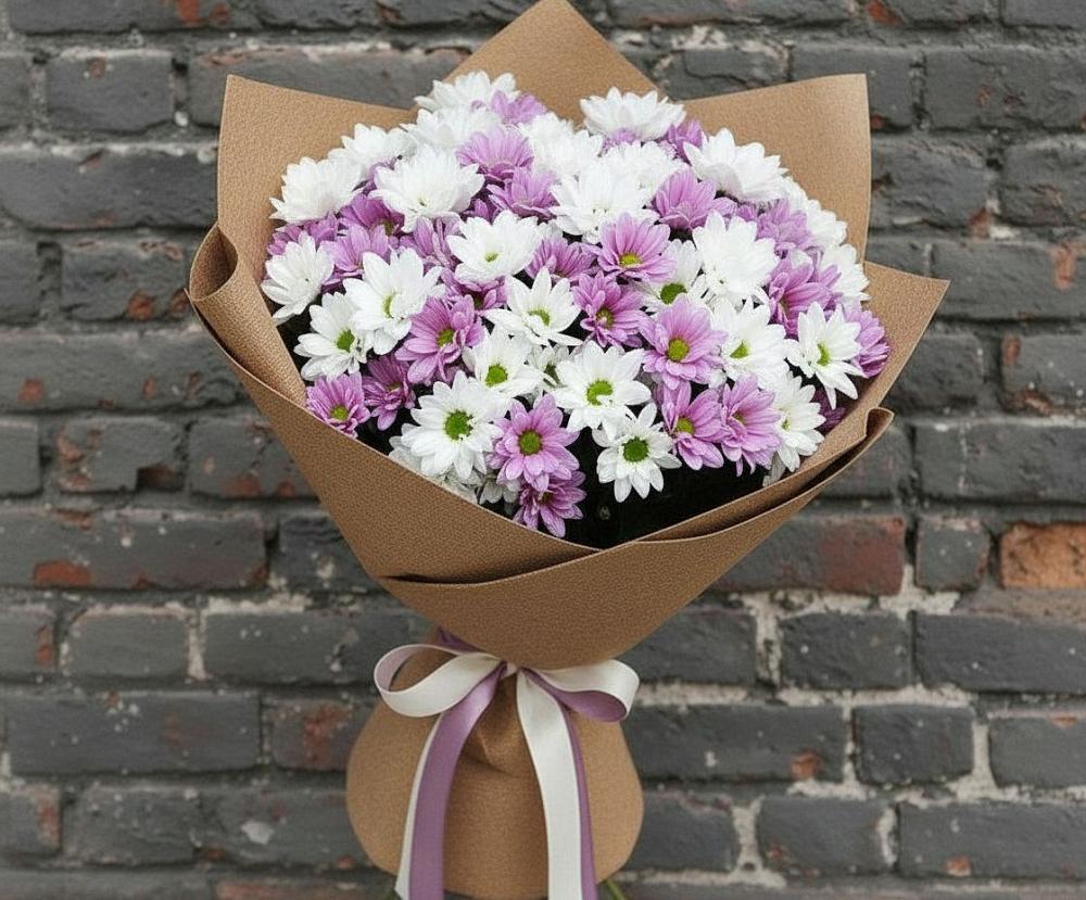 Букет цветов из: Хризантемы в Песчаном