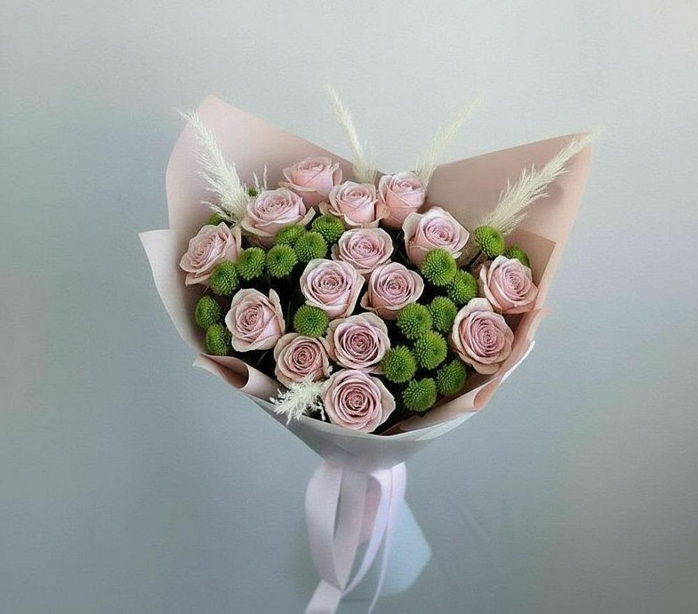 Букет цветов из: Розы и Хризантемы в Песчаном