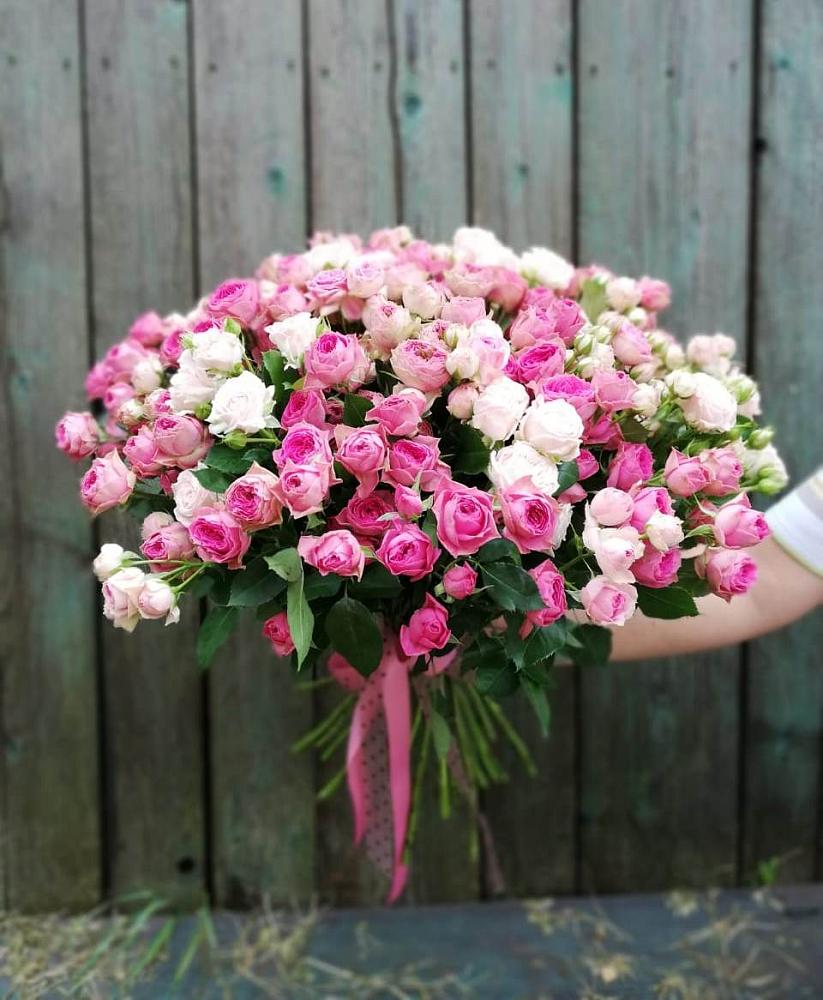 Букет Розовые кустовые розы Натали и Лав Лидия в Песчаном