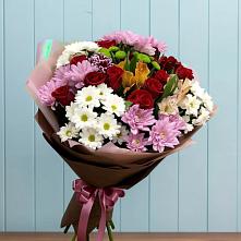 Букет цветов из:  Розы, Хризантемы и Альстромерии в Песчаном