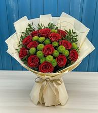 Букет цветов из:  Розы и Хризантемы в Песчаном