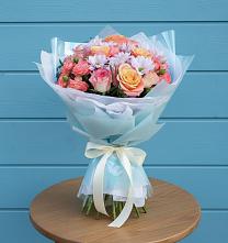 Букет цветов из:  Хризантемы и Розы в Песчаном