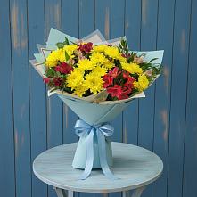 Букет цветов из:  Альстромерии и Хризантемы в Песчаном