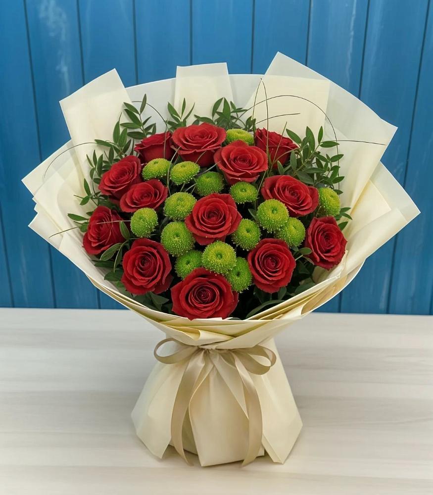 Букет цветов из: Розы и Хризантемы в Песчаном