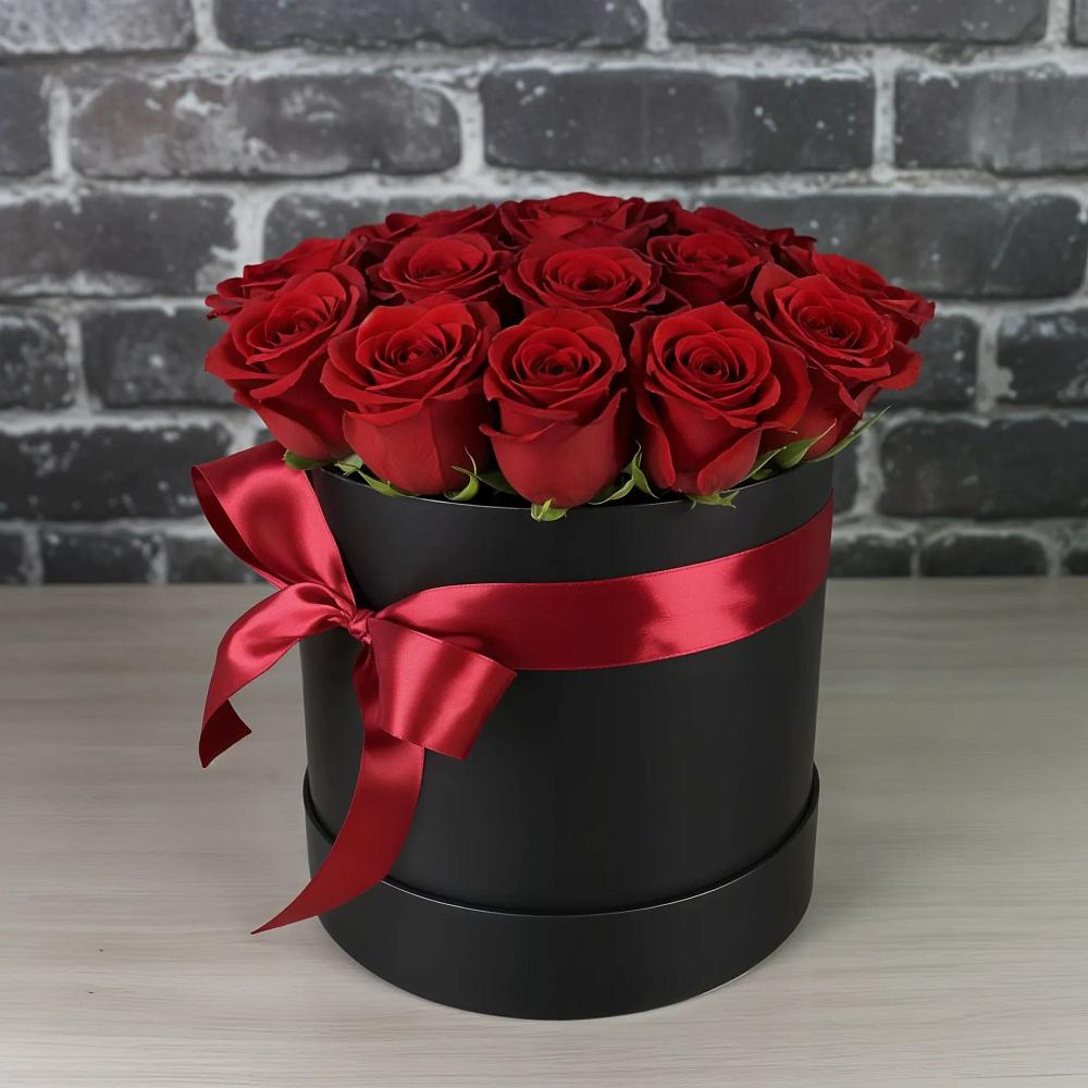 Цветочная композиция из Розы в шляпной коробке в Песчаном